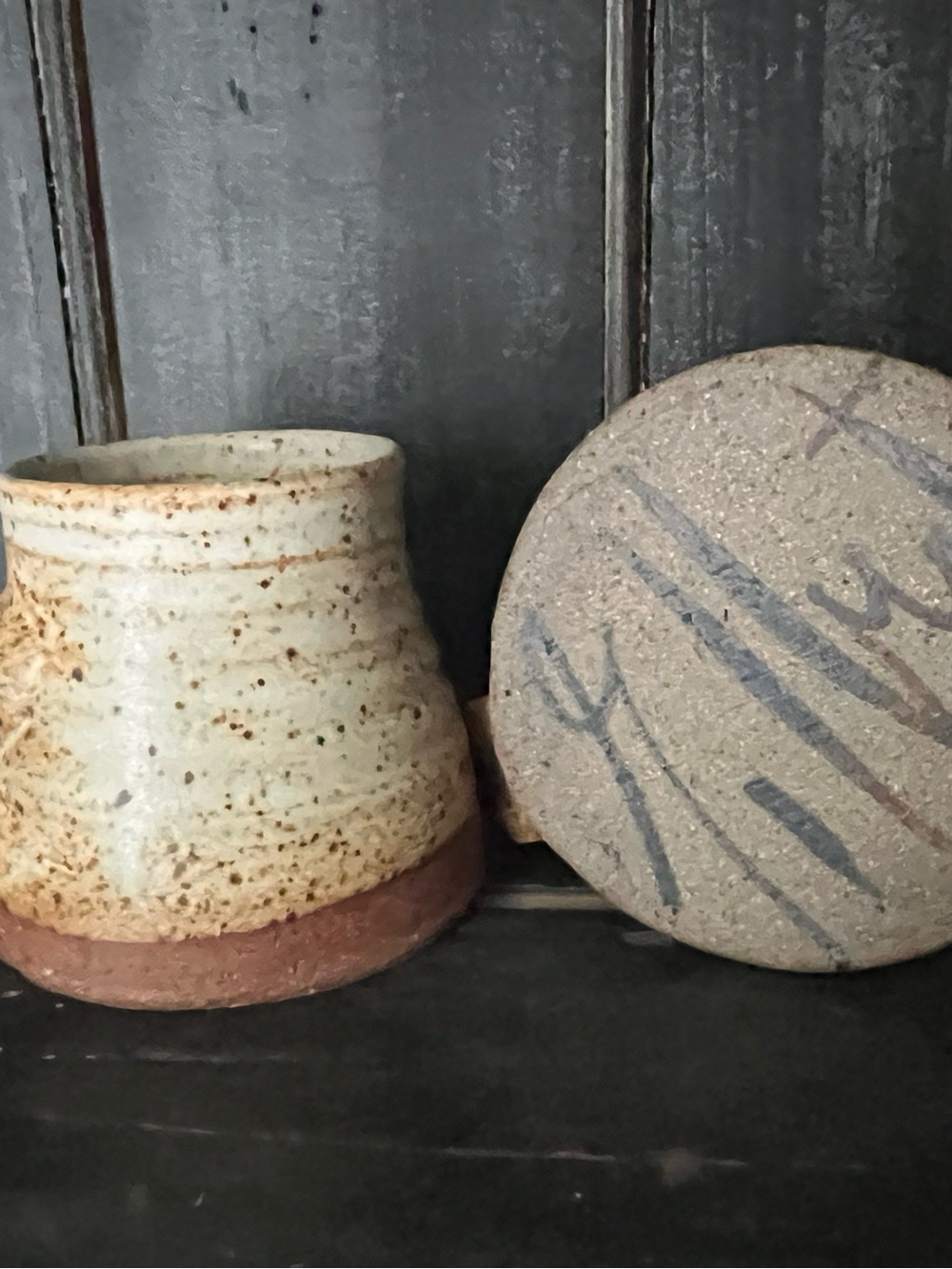Pottery coffee mugs earth tones (2 Selling together) GILBERT potter